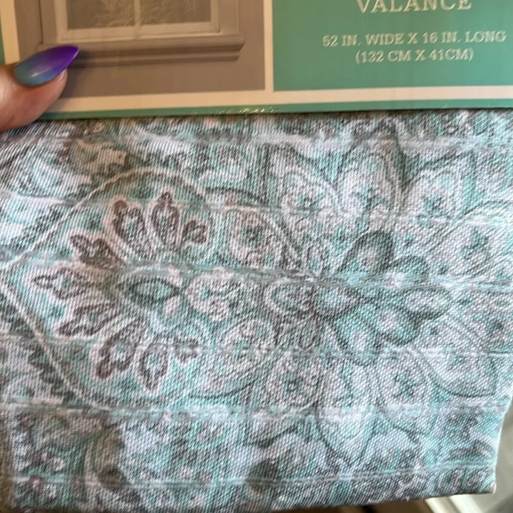 Three 3 Traditions by Waverly Swept Away Valances NWT Aqua 52” x 16”